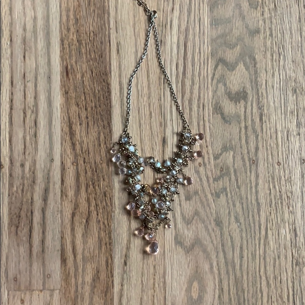 Forever 21 beaded choker with pink, green “gold”